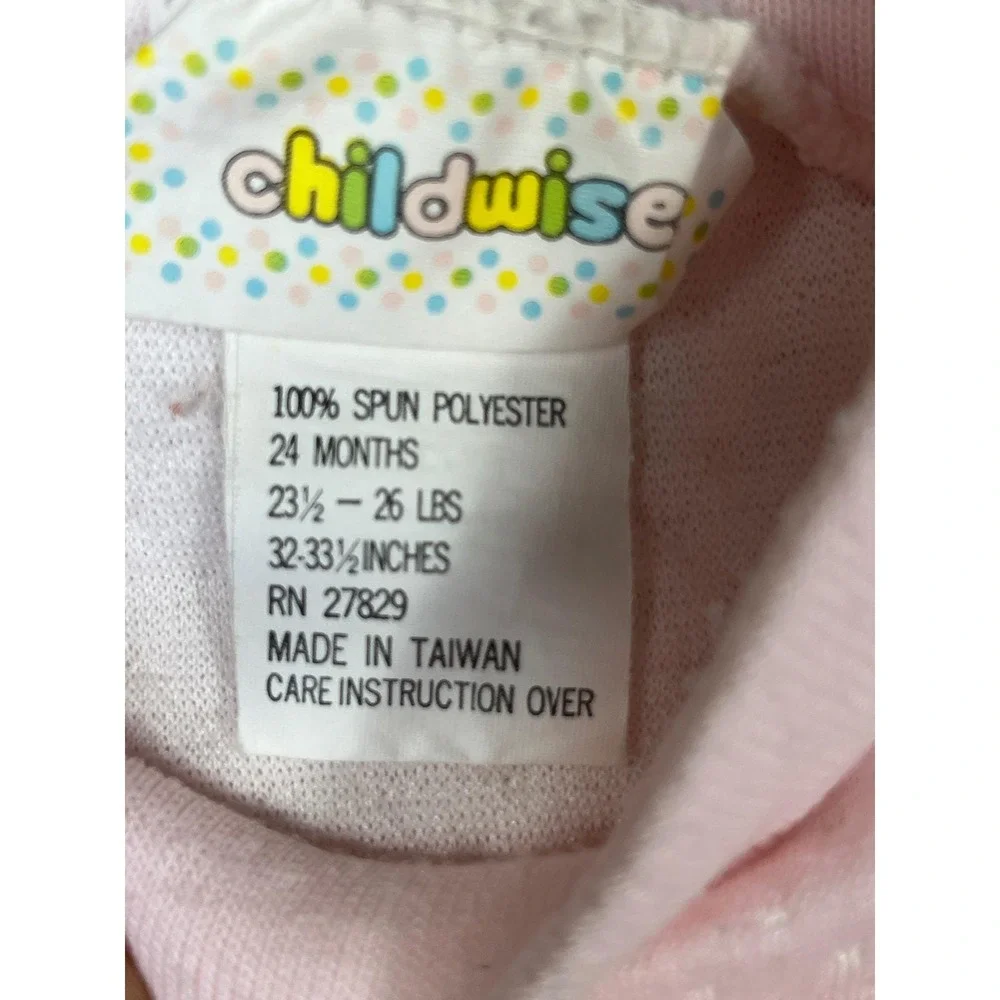 Vintage Childwise Pink Quilted Teddy Bear‎ Sweatshirt and Pants Set 24 Months